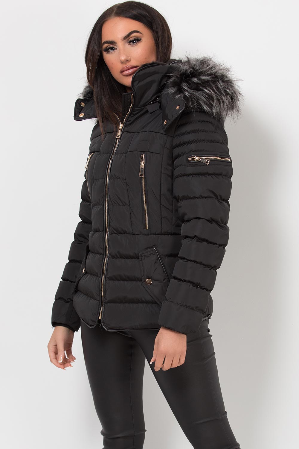 Hooded Puffer Jacket Black | Xtralitty