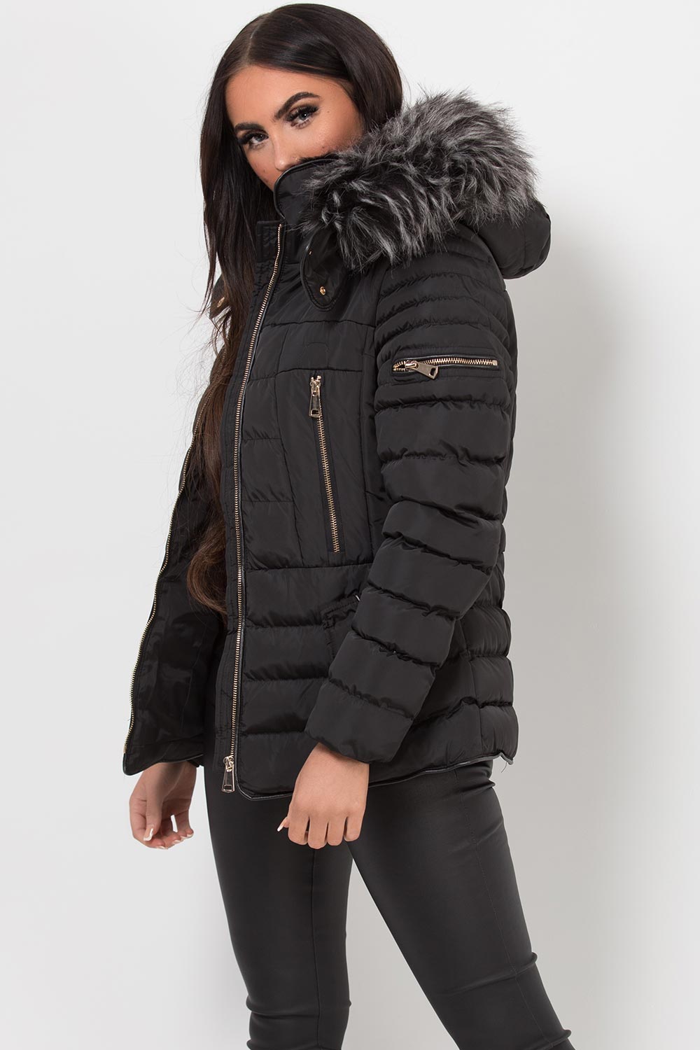 Hooded Puffer Jacket Black | Xtralitty