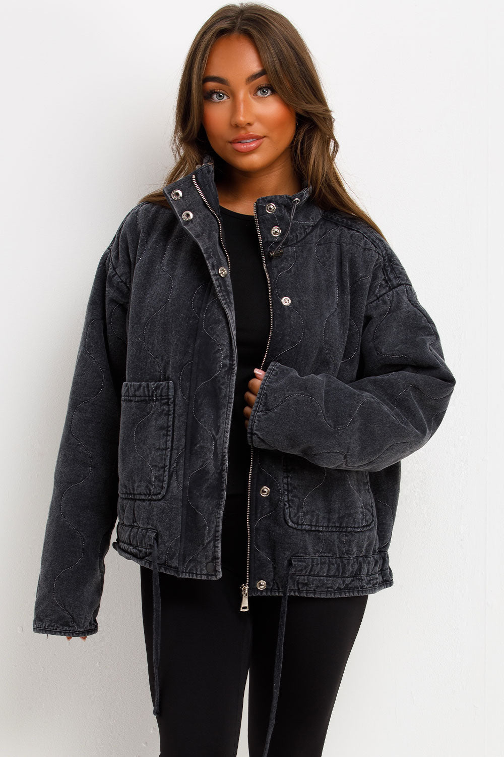 Quilted Jacket with Adjustable Drawstring Hem Ch | Xtralitty