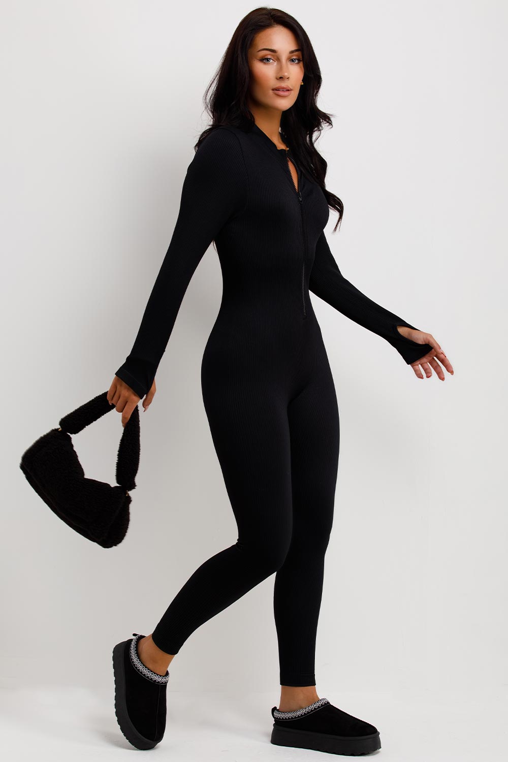 Seamless Ribbed Jumpsuit Structured Contour Unit | Xtralitty