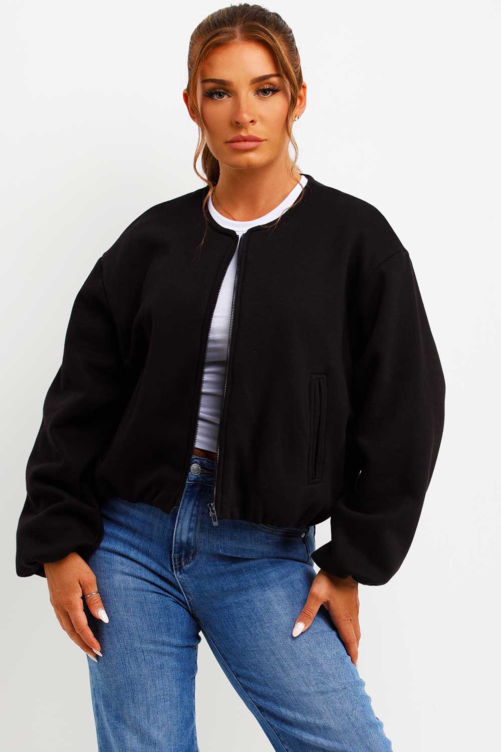 Soft Bomber Jacket with Zip Black | Xtralitty