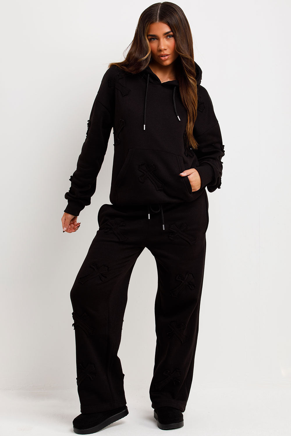 Cross Patch Hoodie and Joggers Tracksuit Lounge | Xtralitty