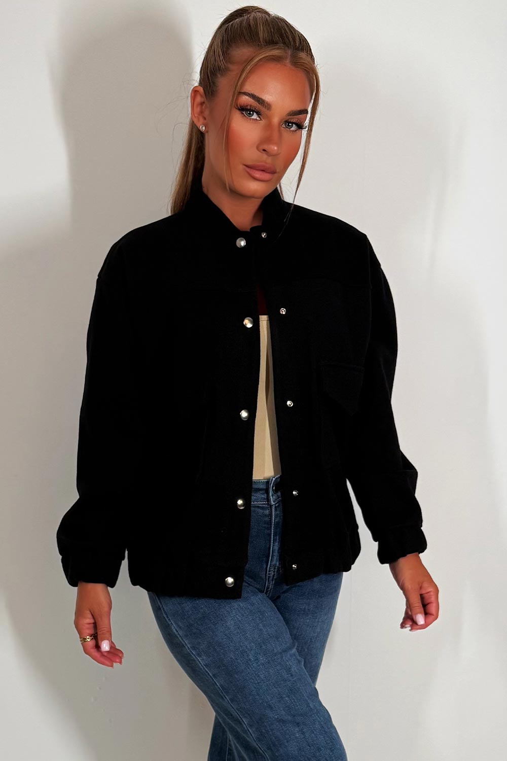 Bomber Jacket with Pockets Black | Xtralitty