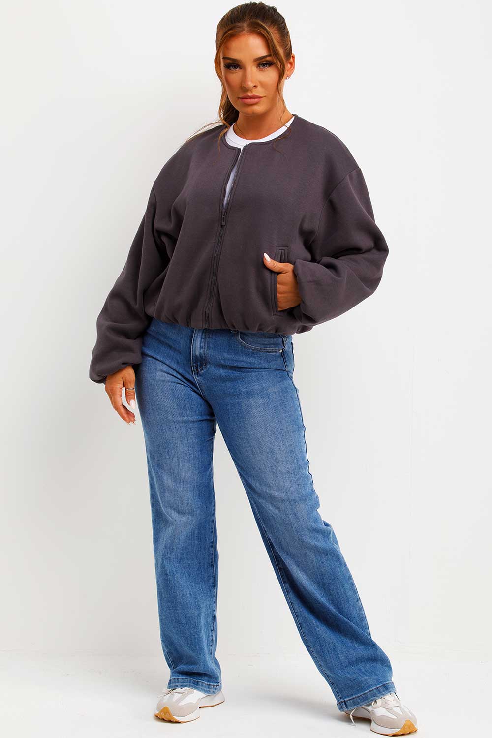 Soft Bomber Jacket with Zip Charcoal | Xtralitty