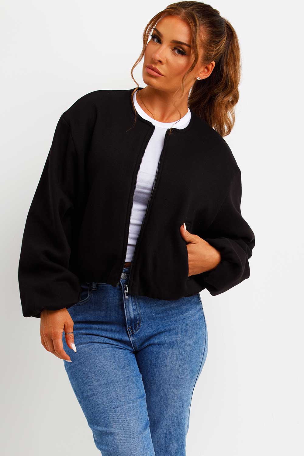 Soft Bomber Jacket with Zip Black | Xtralitty