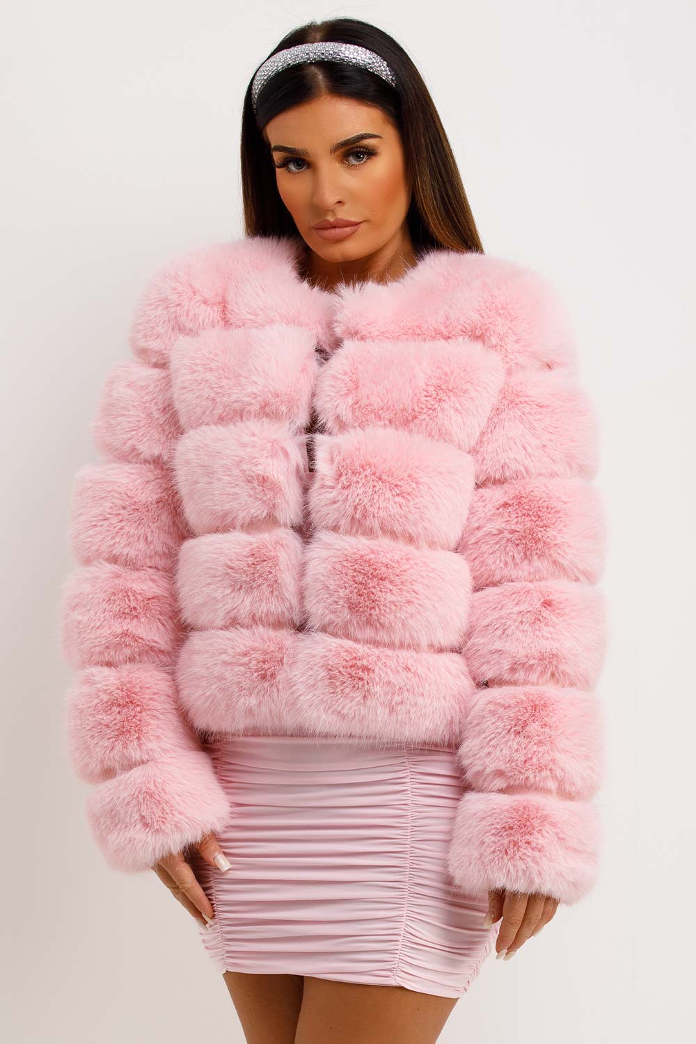 Baby Pink Faux Fur Bubble Coat | Xtralitty