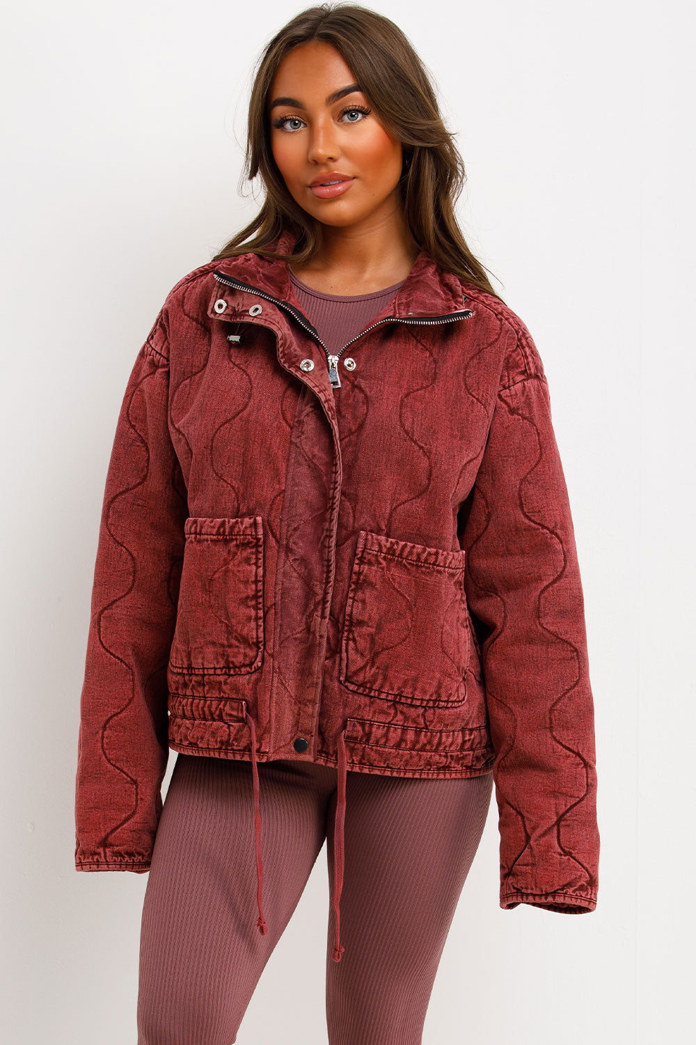 Quilted Jacket with Adjustable Drawstring Hem Bu | Xtralitty