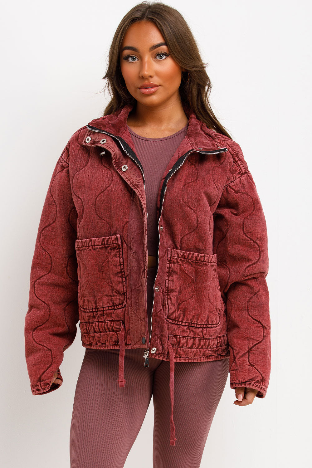 Quilted Jacket with Adjustable Drawstring Hem Bu | Xtralitty