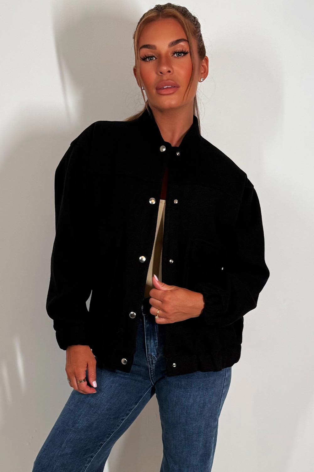 Bomber Jacket with Pockets Black | Xtralitty