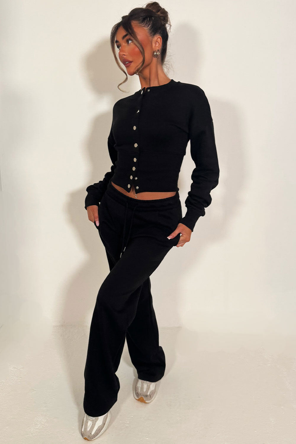 Button Up Corset Sweatshirt and Jogger Tracksuit | Xtralitty