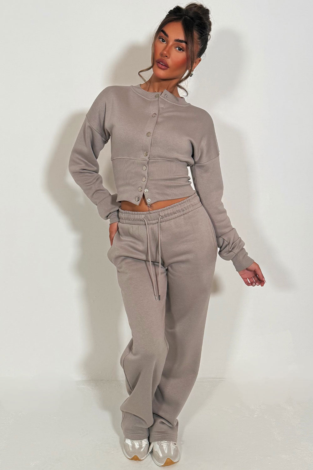 Button Up Corset Sweatshirt and Jogger Tracksuit | Xtralitty