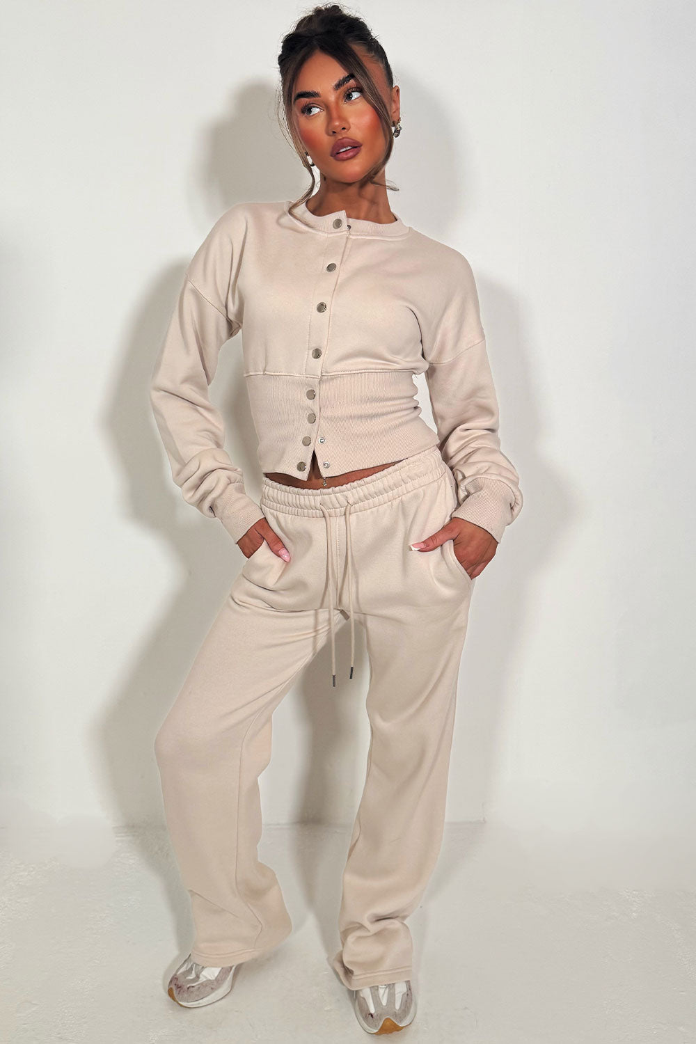 Button Up Corset Sweatshirt and Jogger Tracksuit | Xtralitty