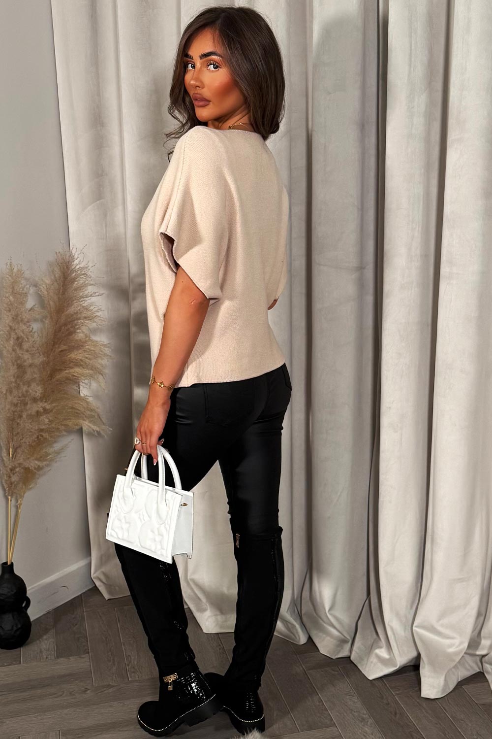 Beige Cape Cardigan with Gold Button | Xtralitty