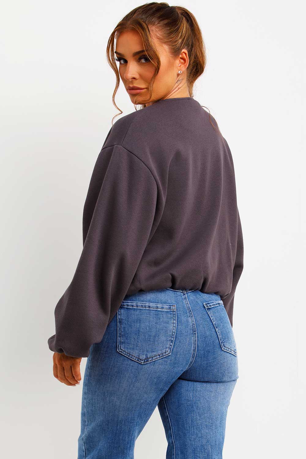 Soft Bomber Jacket with Zip Charcoal | Xtralitty