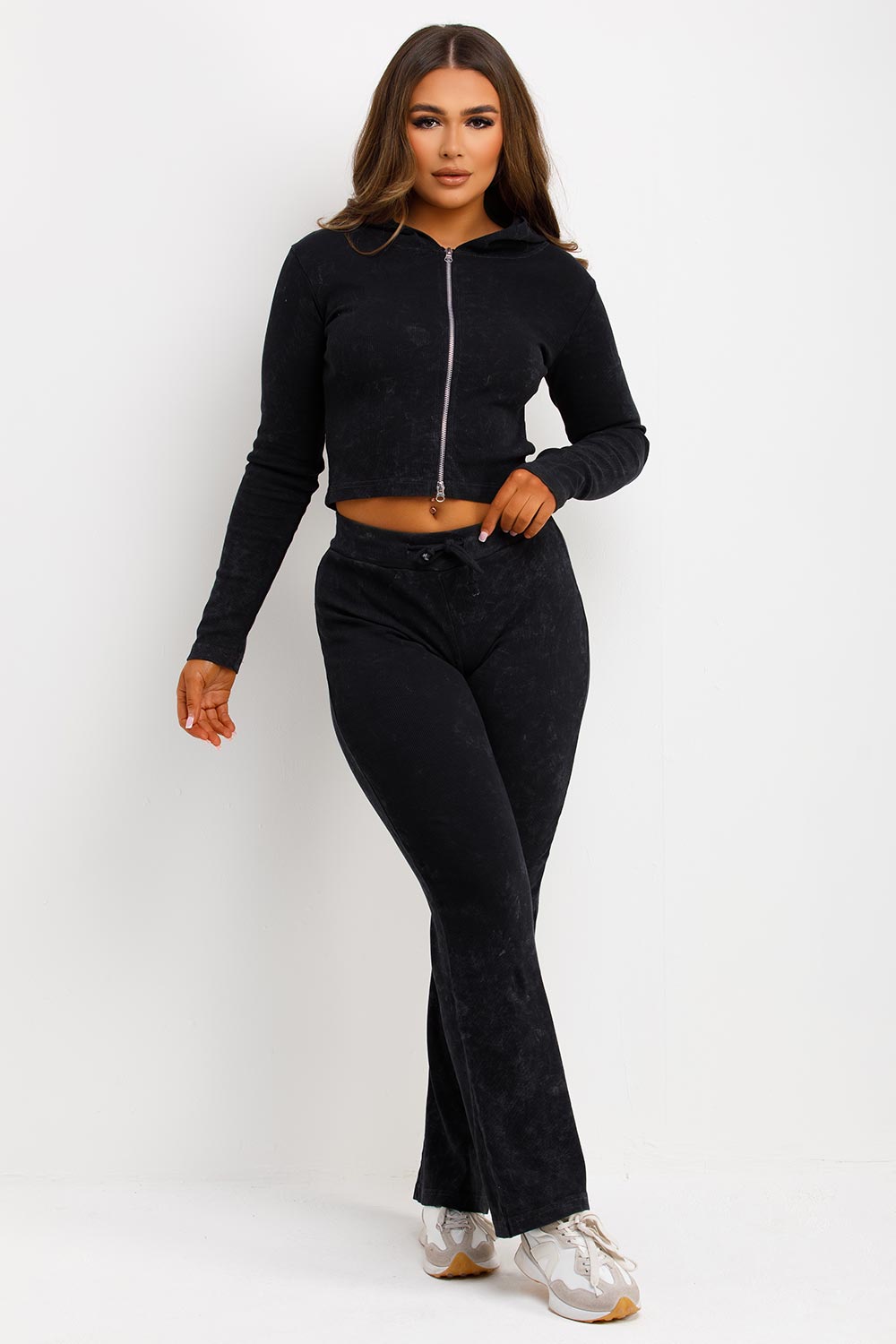 Rib Loungewear Set Tracksuit with Double Zip Cha | Xtralitty