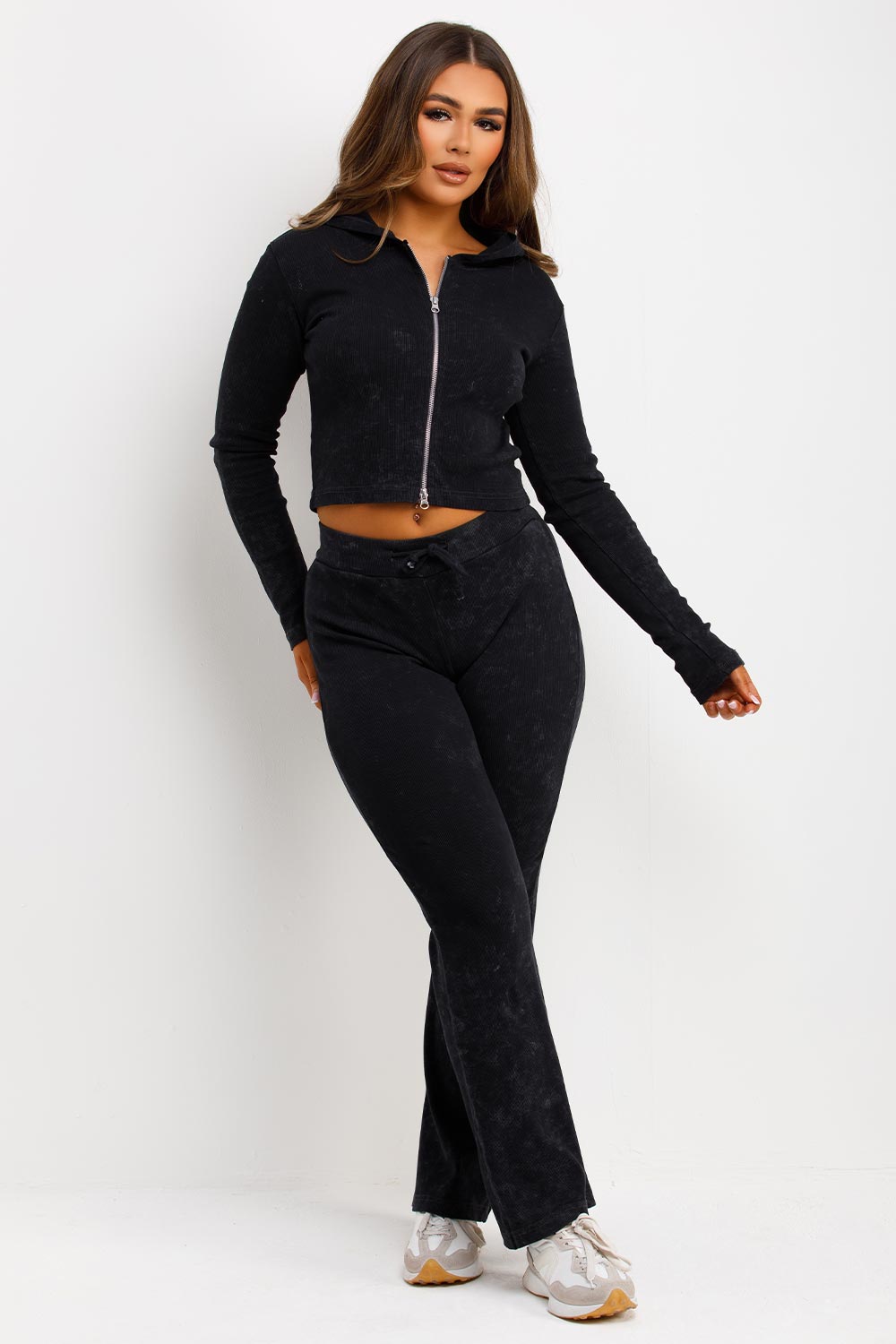 Rib Loungewear Set Tracksuit with Double Zip Cha | Xtralitty