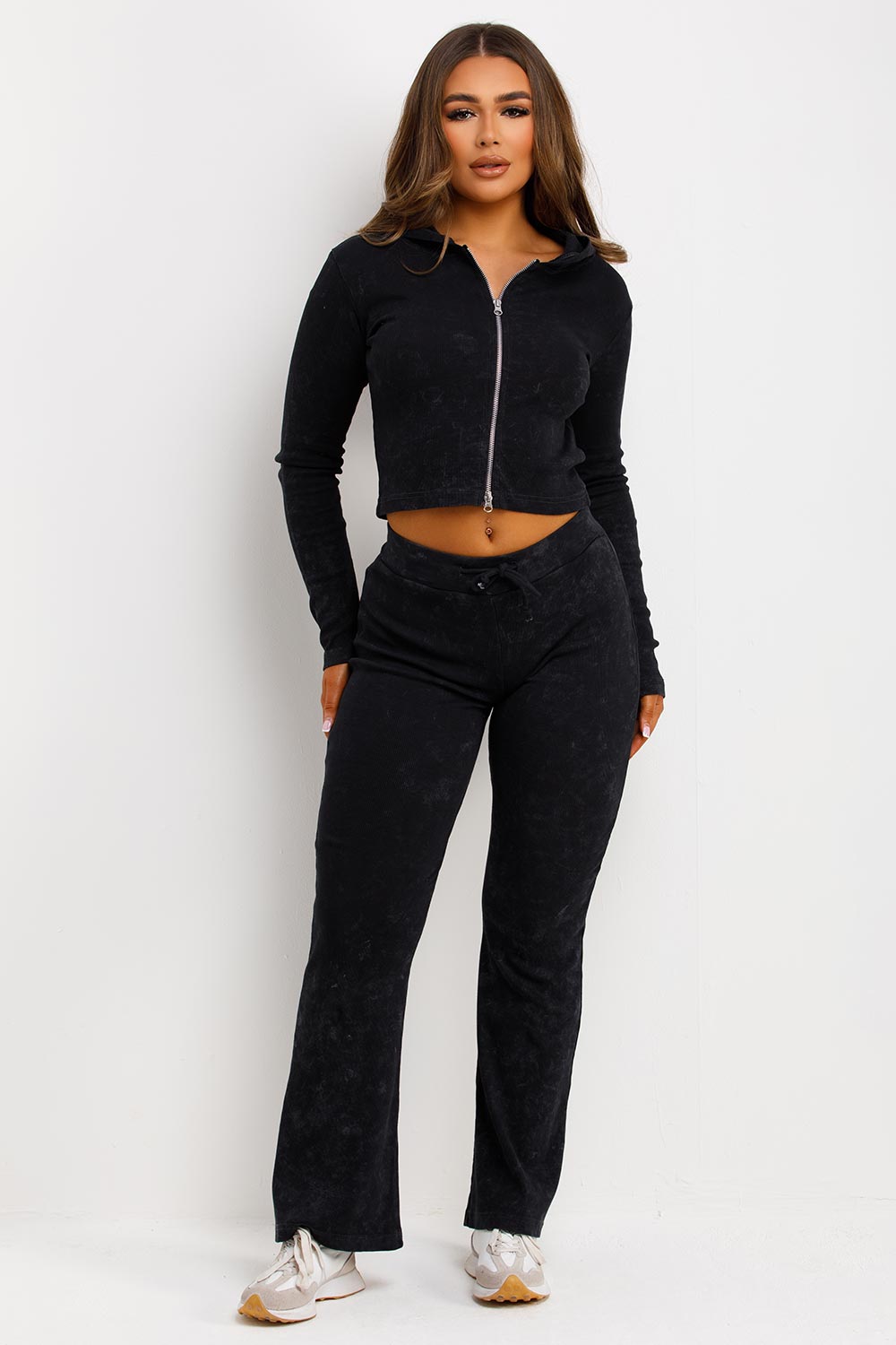 Rib Loungewear Set Tracksuit with Double Zip Cha | Xtralitty