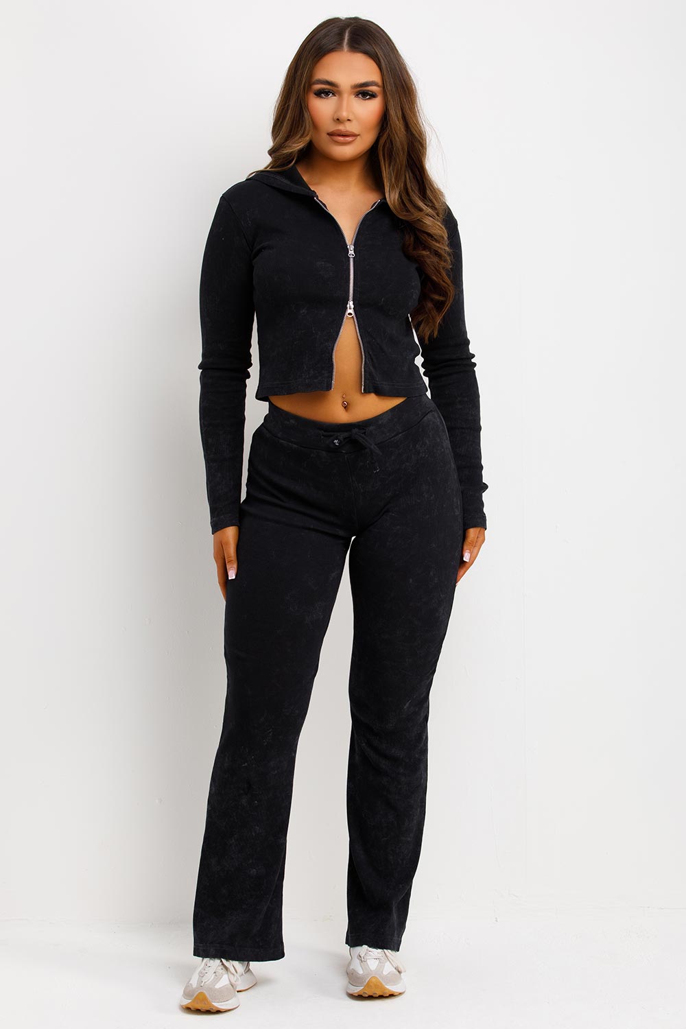 Rib Loungewear Set Tracksuit with Double Zip Cha | Xtralitty