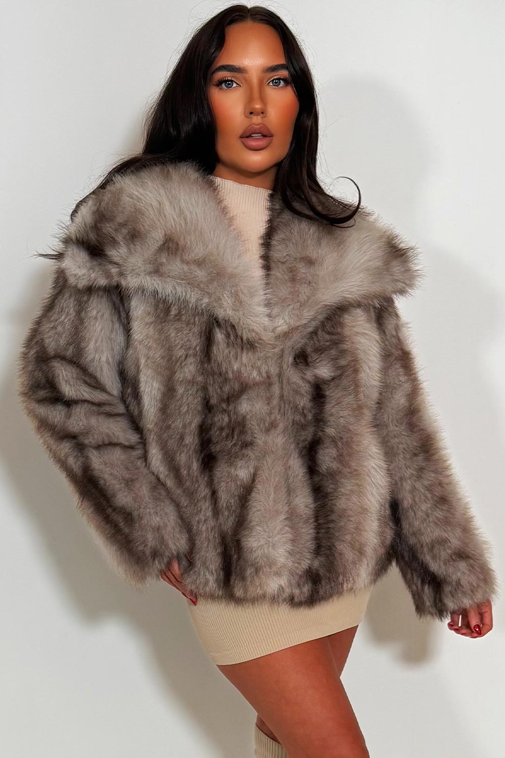 Faux Fur Jacket Brown Colourway | Xtralitty