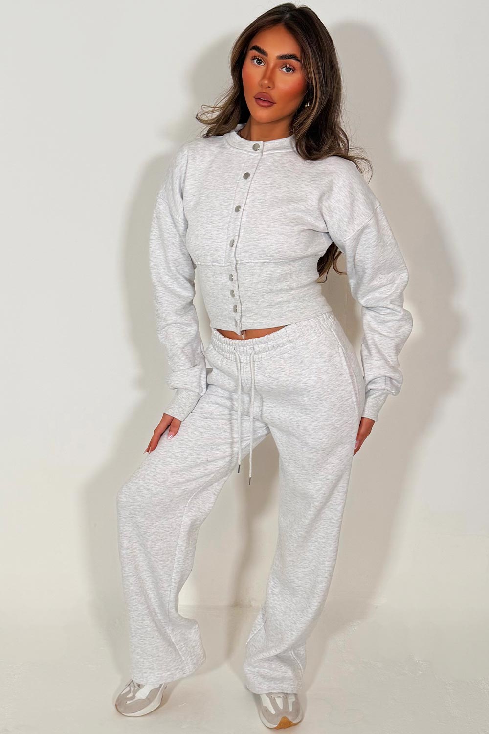 Button Up Corset Sweatshirt and Jogger Tracksuit | Xtralitty