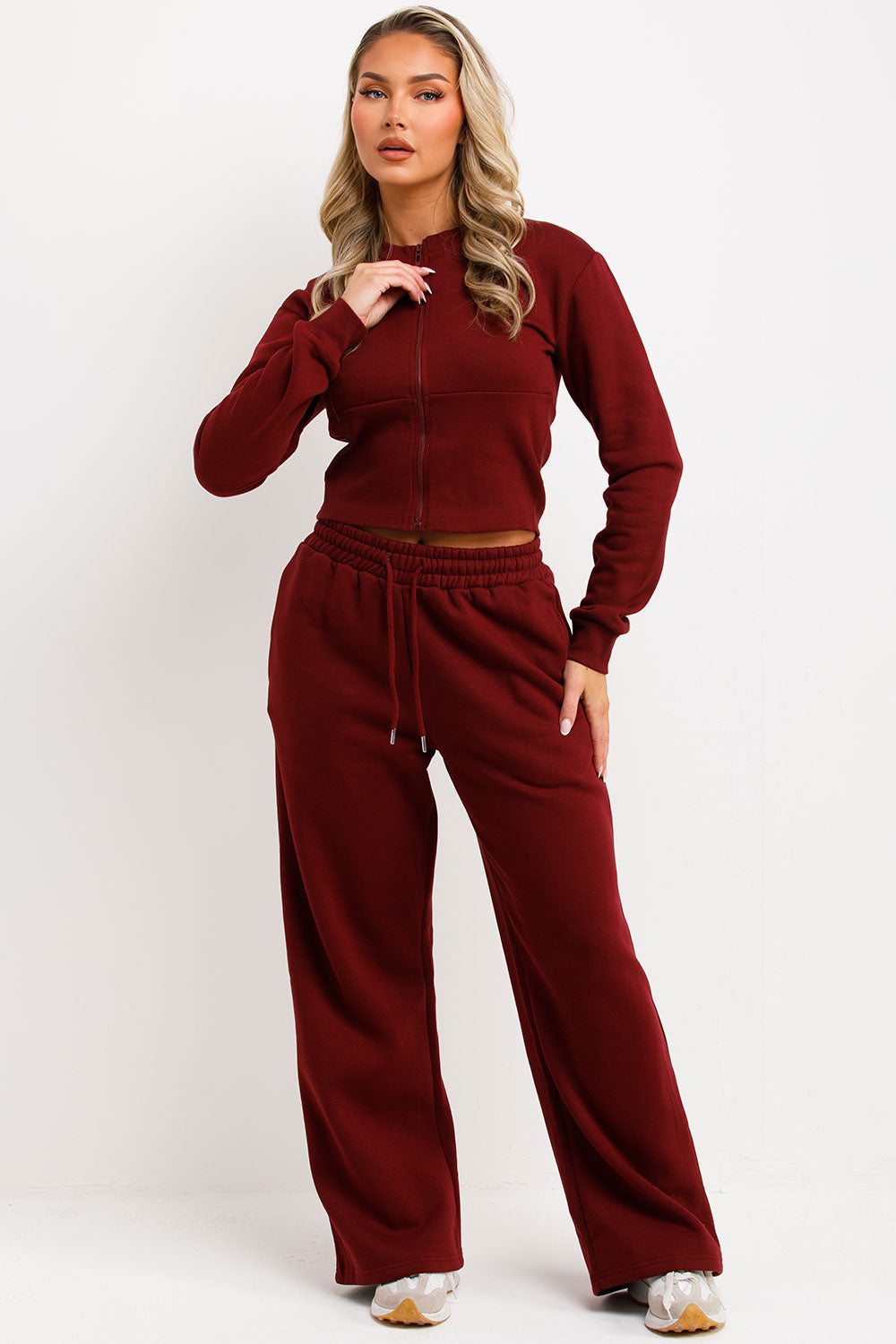 Corset Zip Up Crop Sweatshirt and Joggers Tracks | Xtralitty