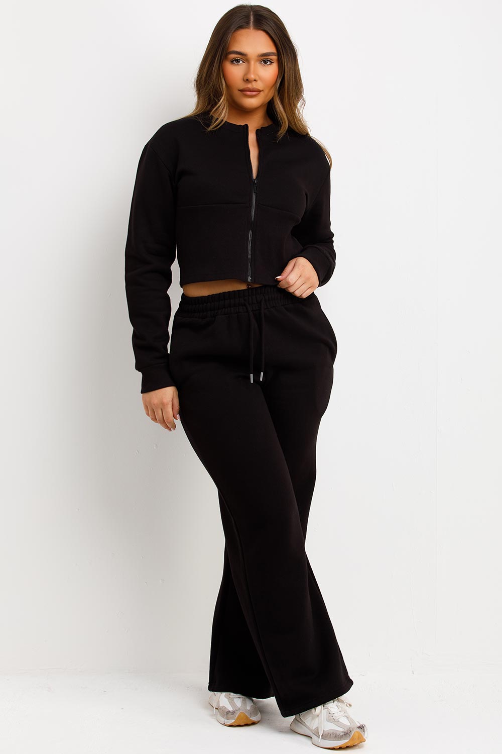Corset Zip Up Crop Sweatshirt and Joggers Tracks | Xtralitty
