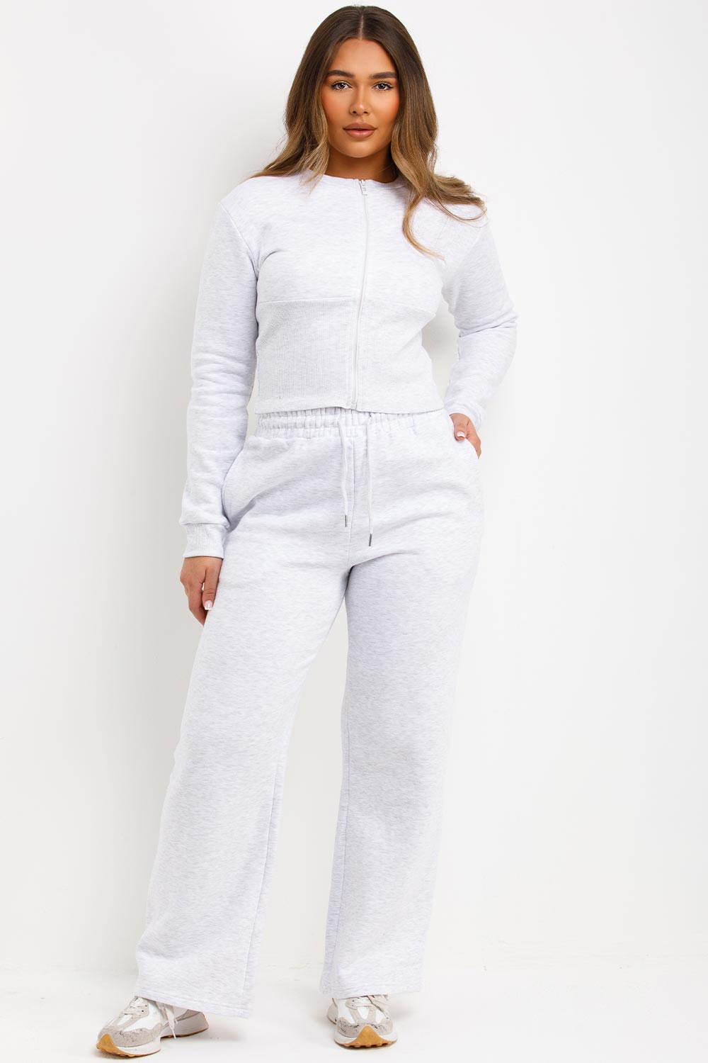 Corset Zip Up Crop Sweatshirt and Joggers Tracks | Xtralitty