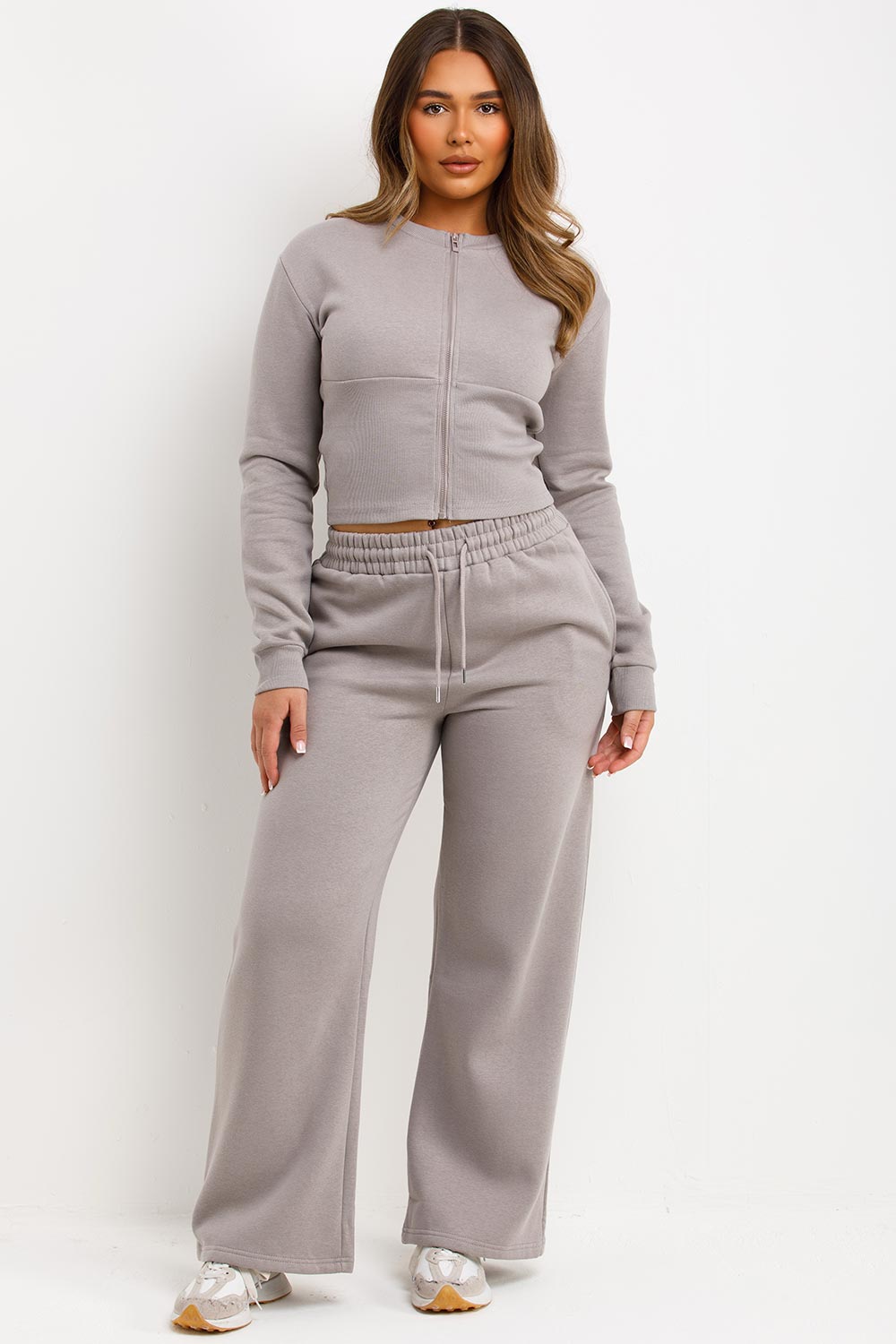 Corset Zip Up Crop Sweatshirt and Joggers Tracks | Xtralitty