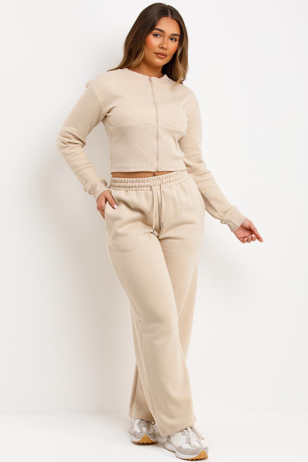 Corset Zip Up Crop Sweatshirt and Joggers Tracks | Xtralitty