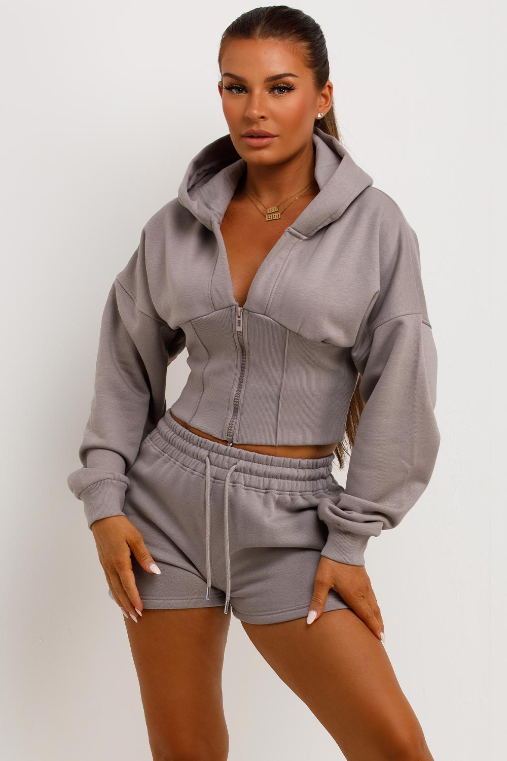 Corset Hoodie and Shorts Tracksuit Co Ord Set Do | Xtralitty