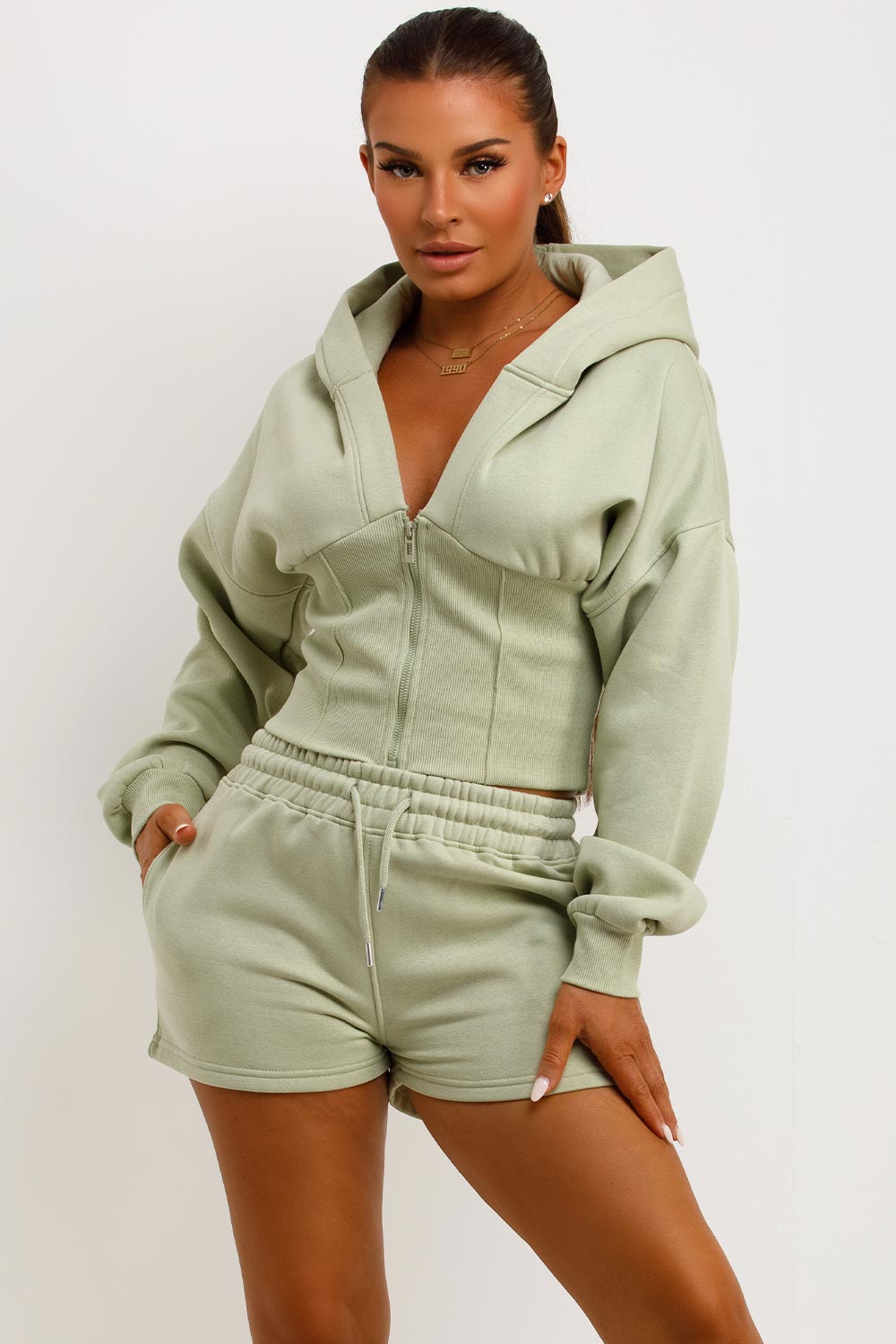 Corset Hoodie and Shorts Tracksuit Co Ord Set Sa | Xtralitty