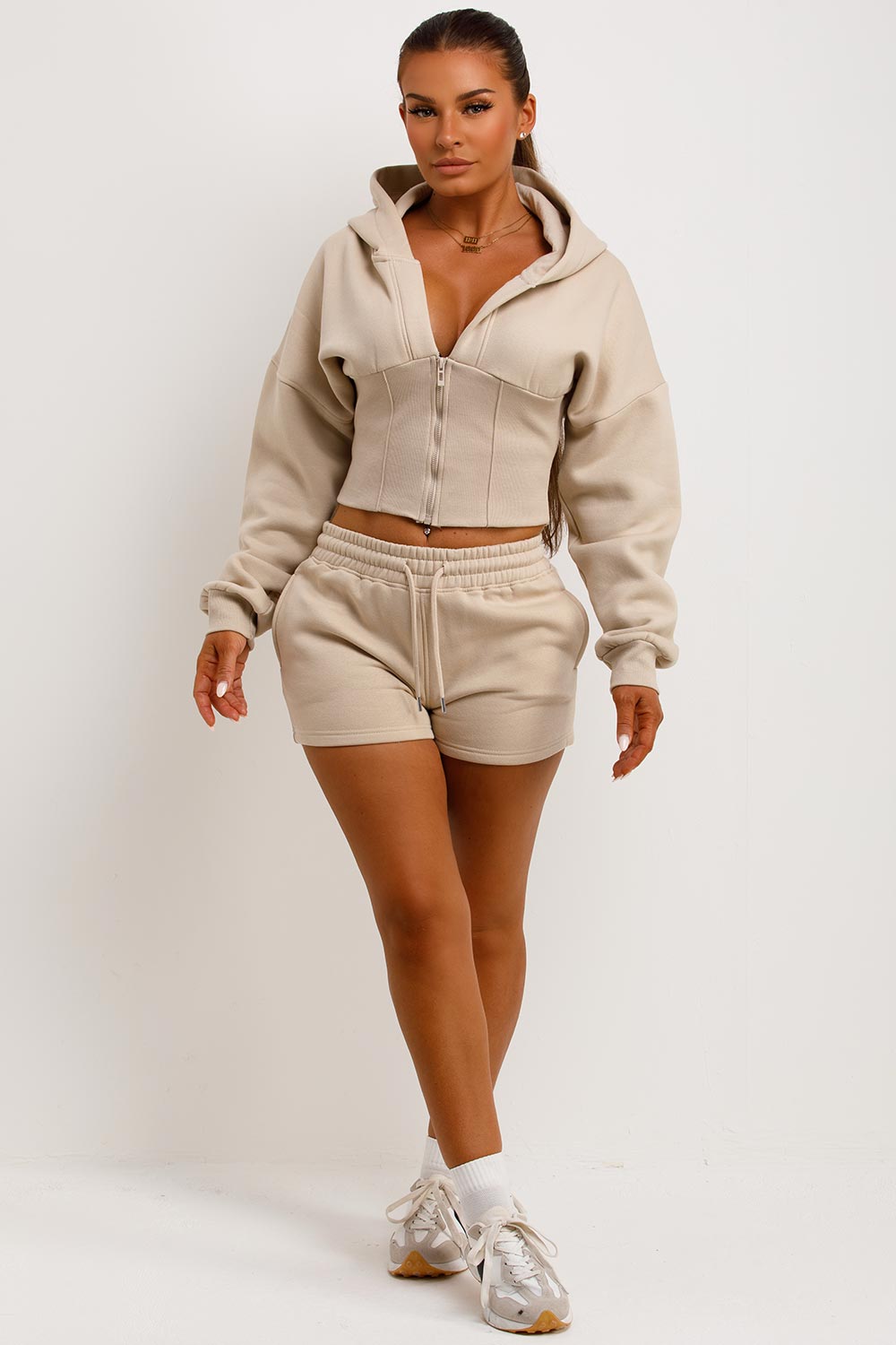 Corset Hoodie and Shorts Tracksuit Co Ord Set Oa | Xtralitty
