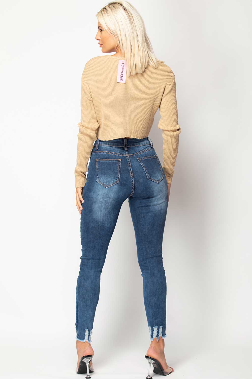 Stone Knitted Crop Cardigan Top | Xtralitty