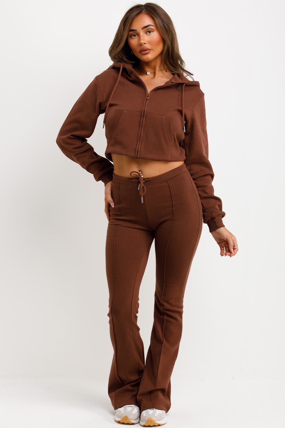 Crop Sweatshirt Hoodie and Bell Bottom Trousers | Xtralitty