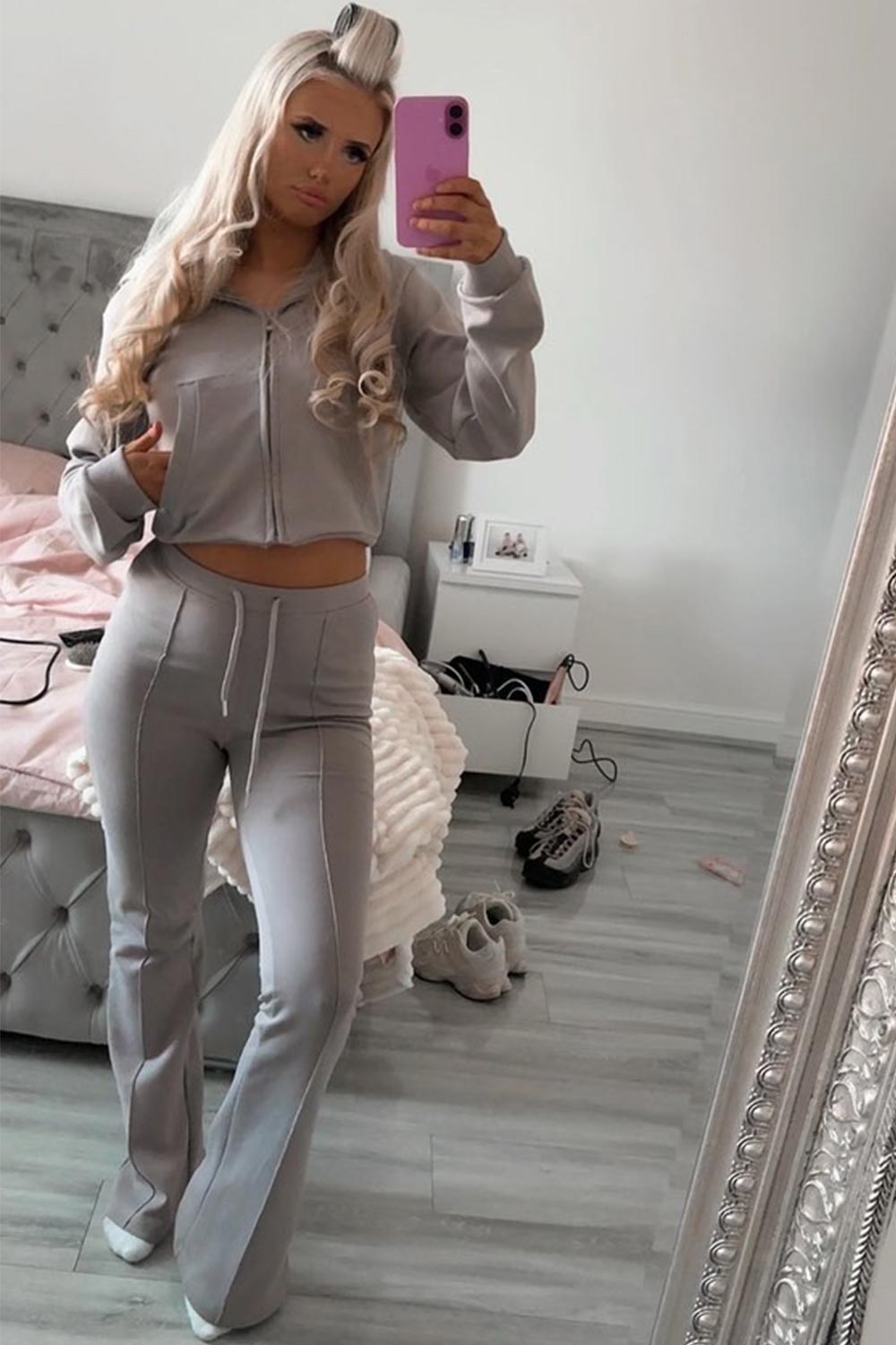 Crop Sweatshirt Hoodie and Bell Bottom Trousers | Xtralitty