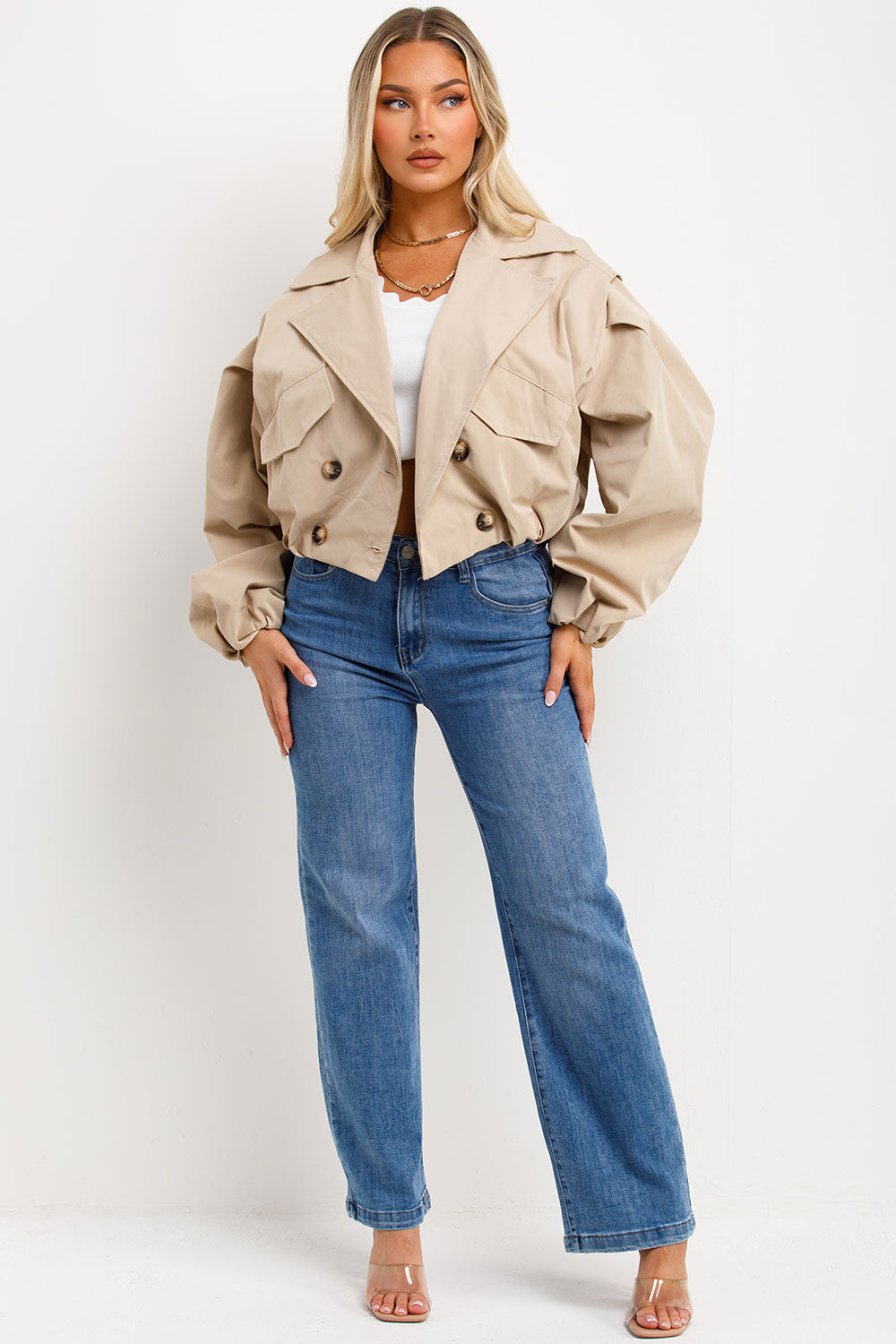 Crop Trench Jacket Beige | Xtralitty