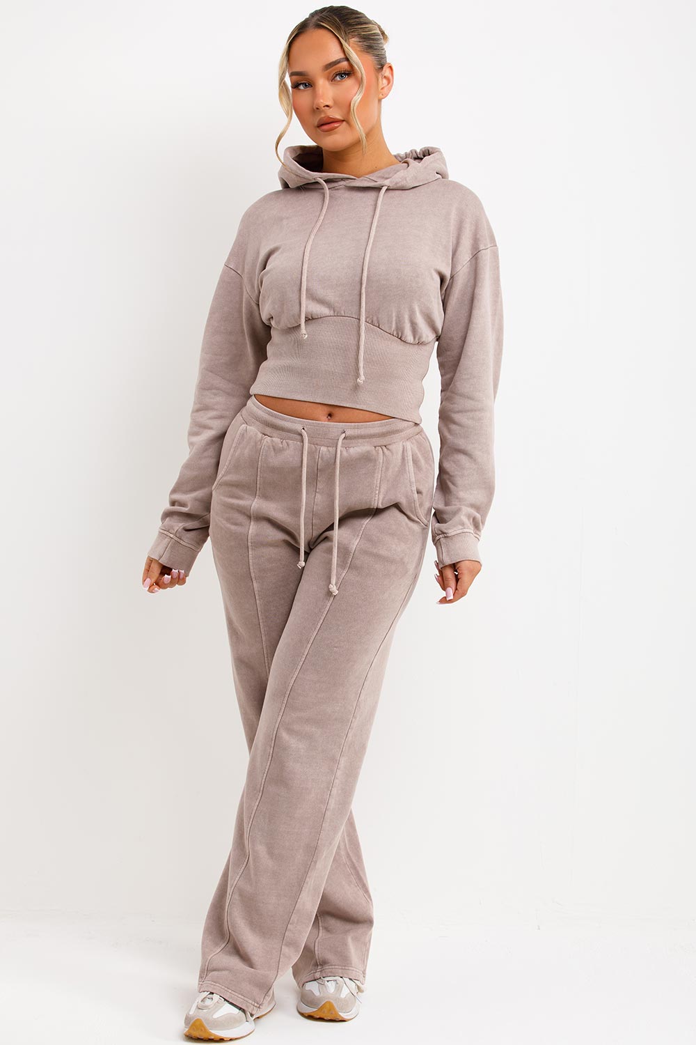 Crop Hoodie and Joggers Tracksuit with Corset Ri | Xtralitty