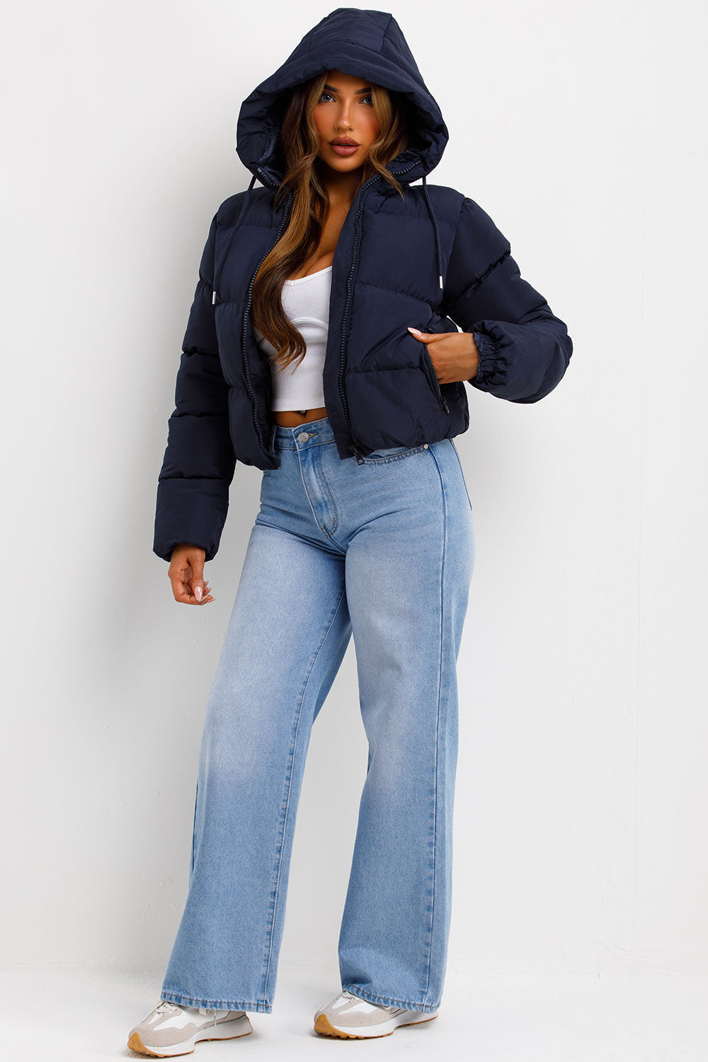 Navy Hooded Puffer Jacket | Xtralitty