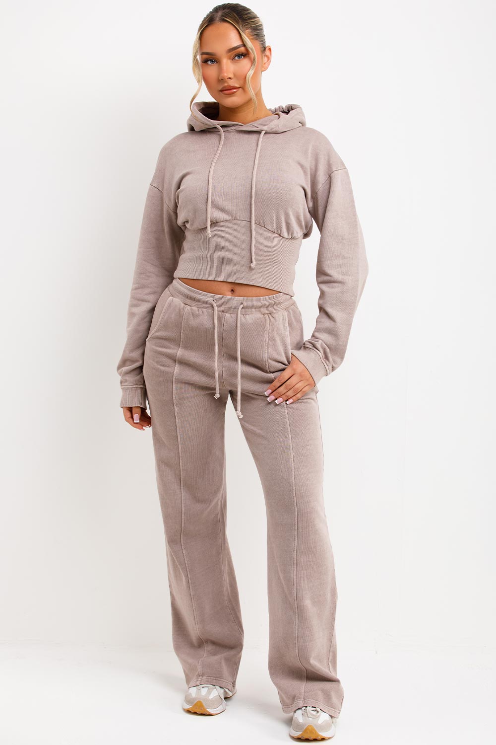 Crop Hoodie and Joggers Tracksuit with Corset Ri | Xtralitty