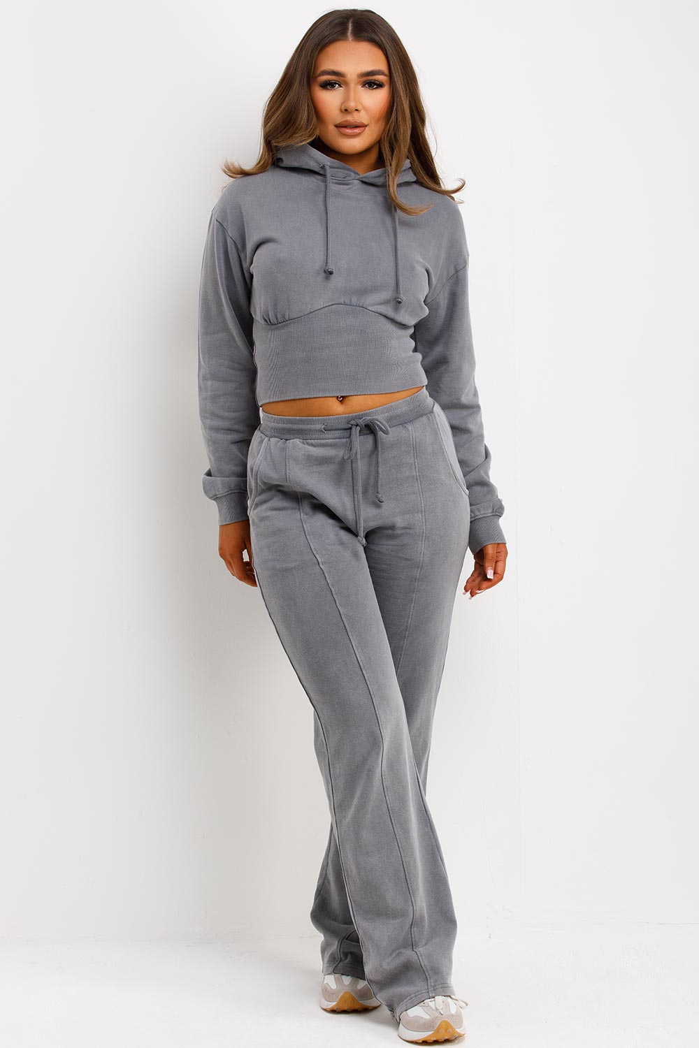 Crop Hoodie and Joggers Tracksuit with Corset Ri | Xtralitty
