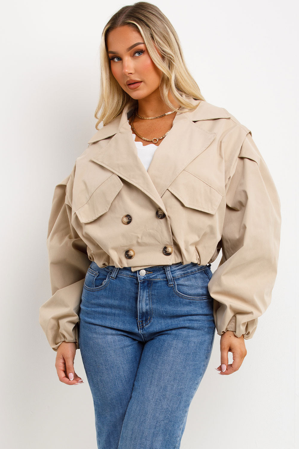 Crop Trench Jacket Beige | Xtralitty
