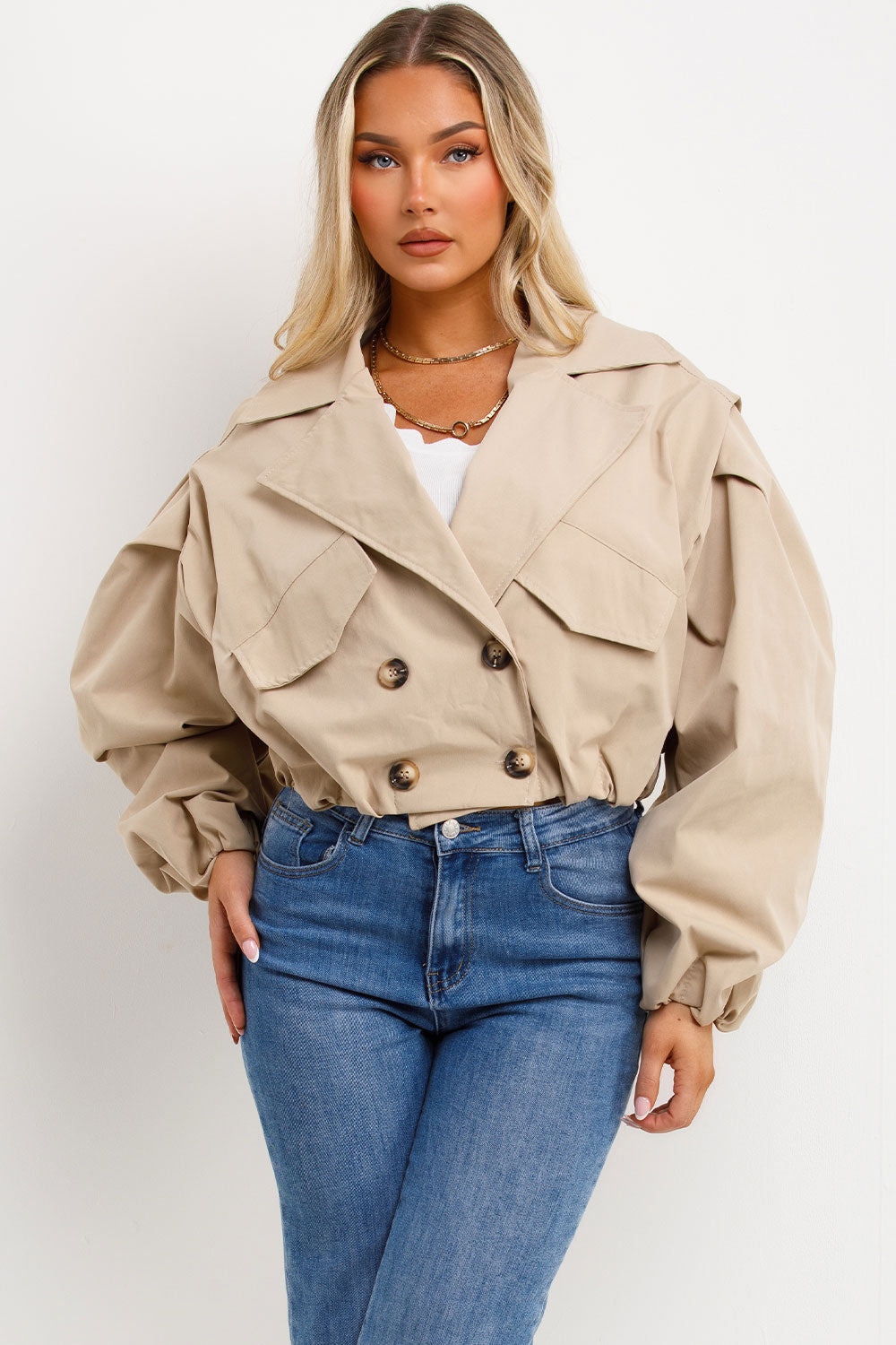 Crop Trench Jacket Beige | Xtralitty