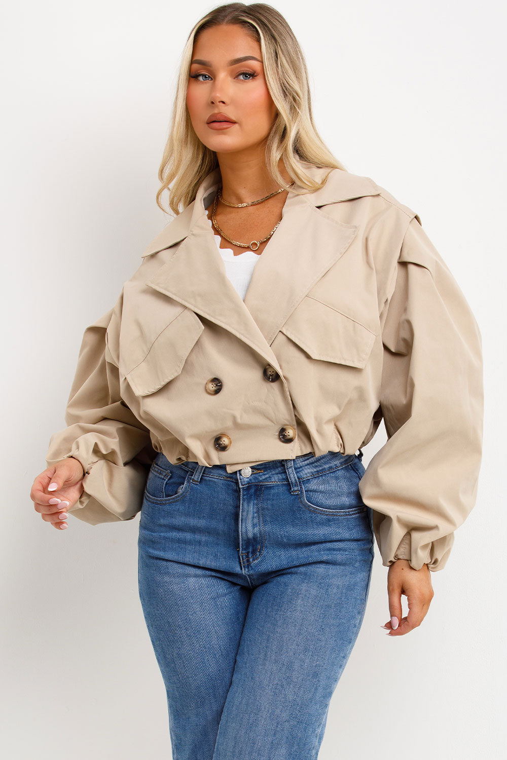 Crop Trench Jacket Beige | Xtralitty