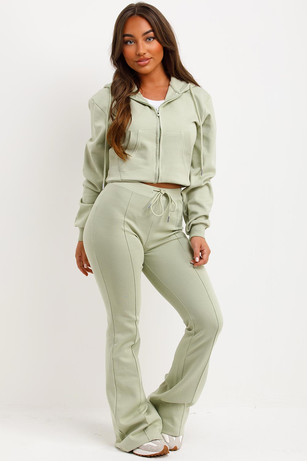 Crop Sweatshirt Hoodie and Bell Bottom Trousers | Xtralitty