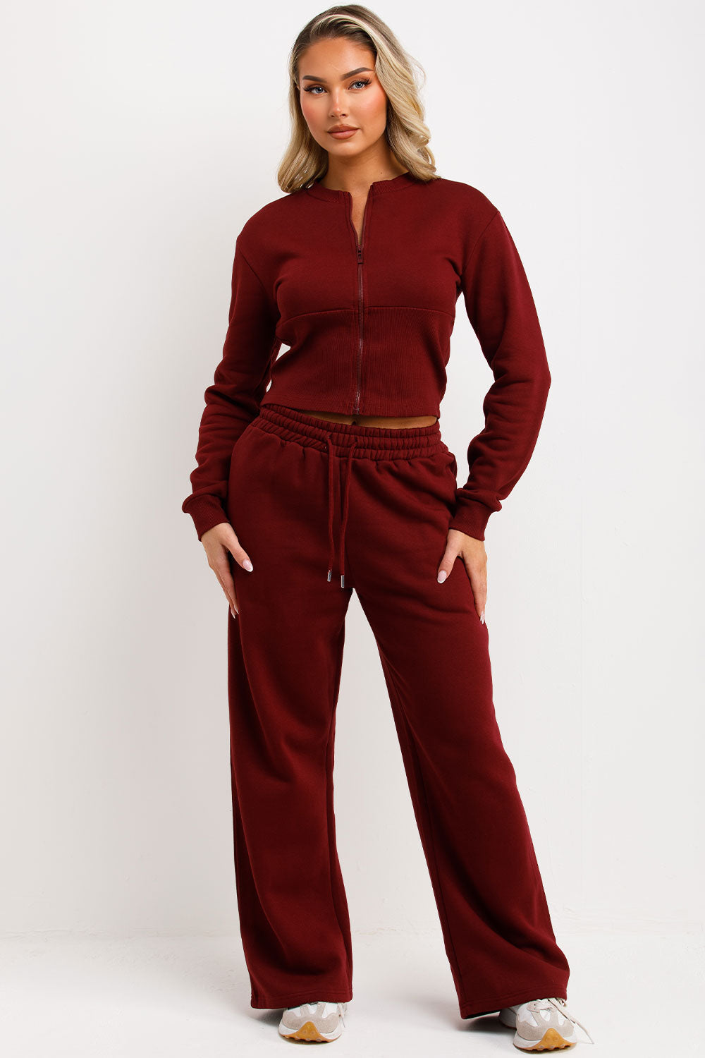 Corset Zip Up Crop Sweatshirt and Joggers Tracks | Xtralitty