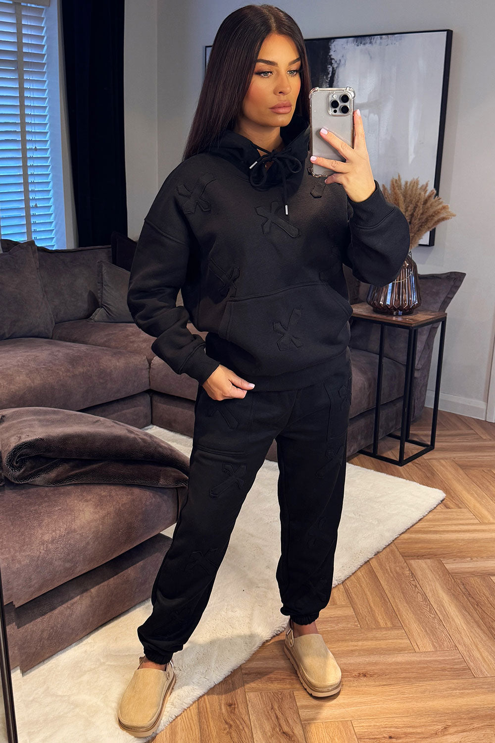 Hoodie and Joggers Tracksuit Cross Patch Loungew | Xtralitty