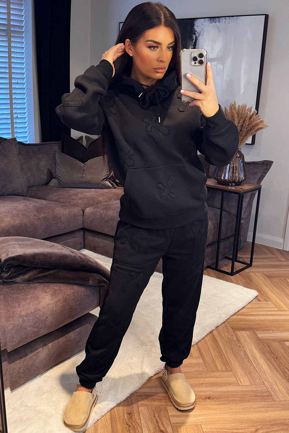 Hoodie and Joggers Tracksuit Cross Patch Loungew | Xtralitty