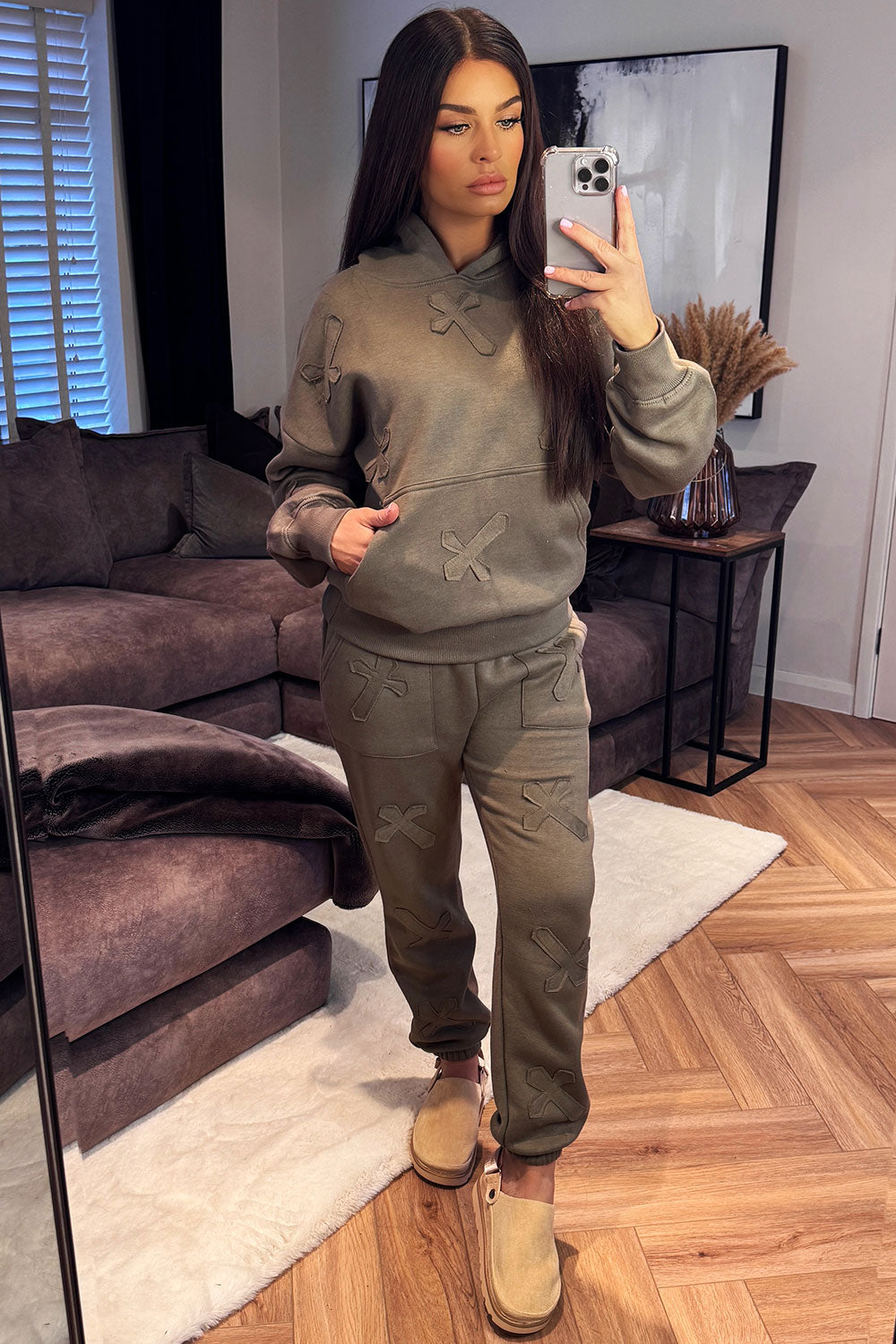 Hoodie and Joggers Tracksuit Cross Patch Loungew | Xtralitty