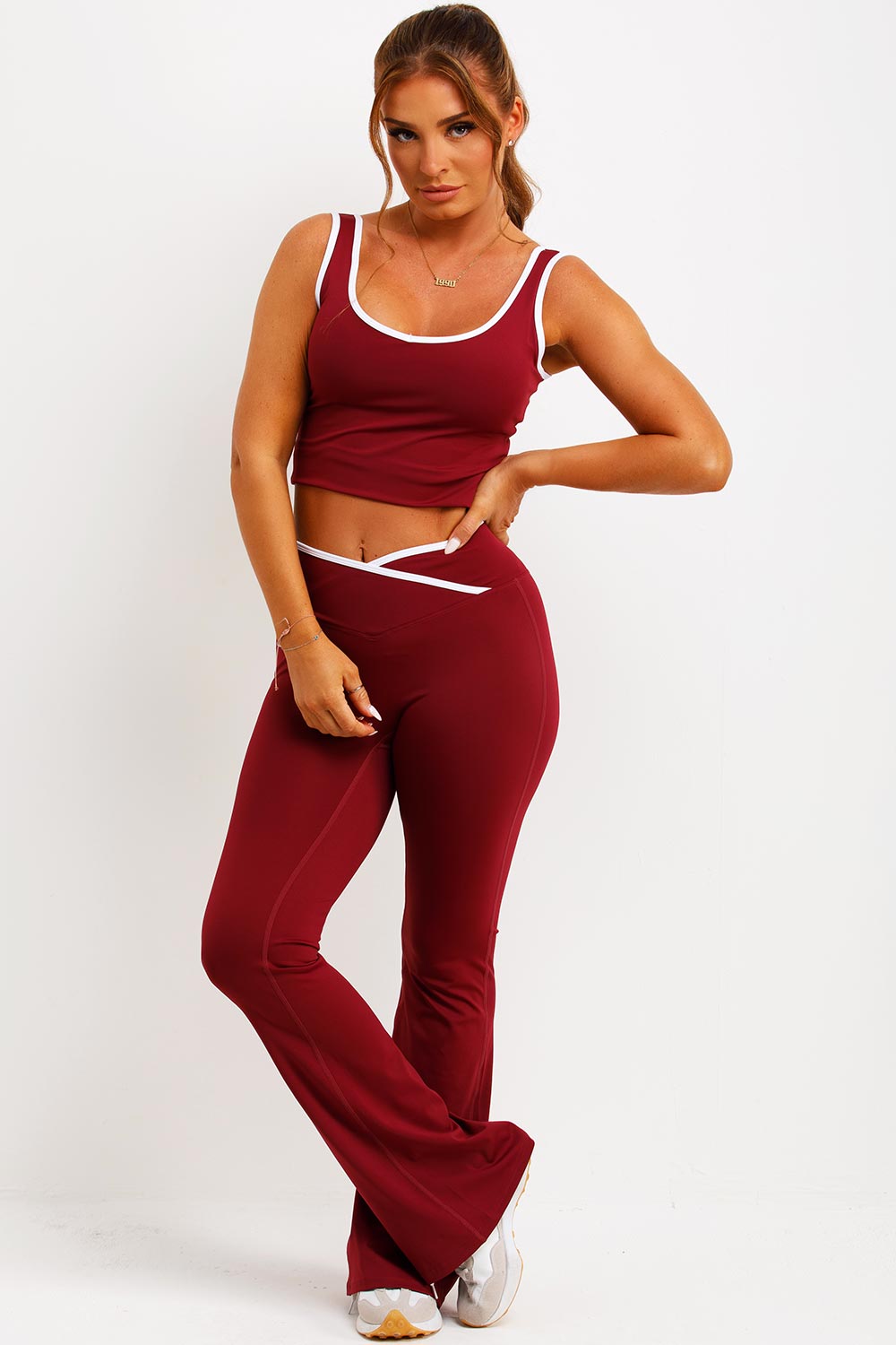 Flare Yoga Pants and Top Co Ord Lounge Set Burgu | Xtralitty