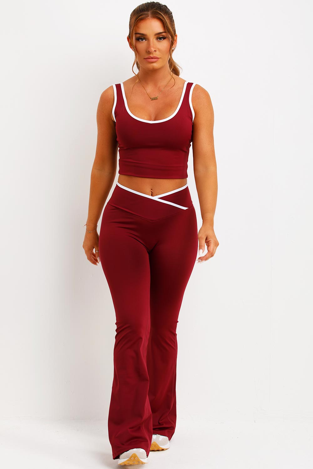 Flare Yoga Pants and Top Co Ord Lounge Set Burgu | Xtralitty